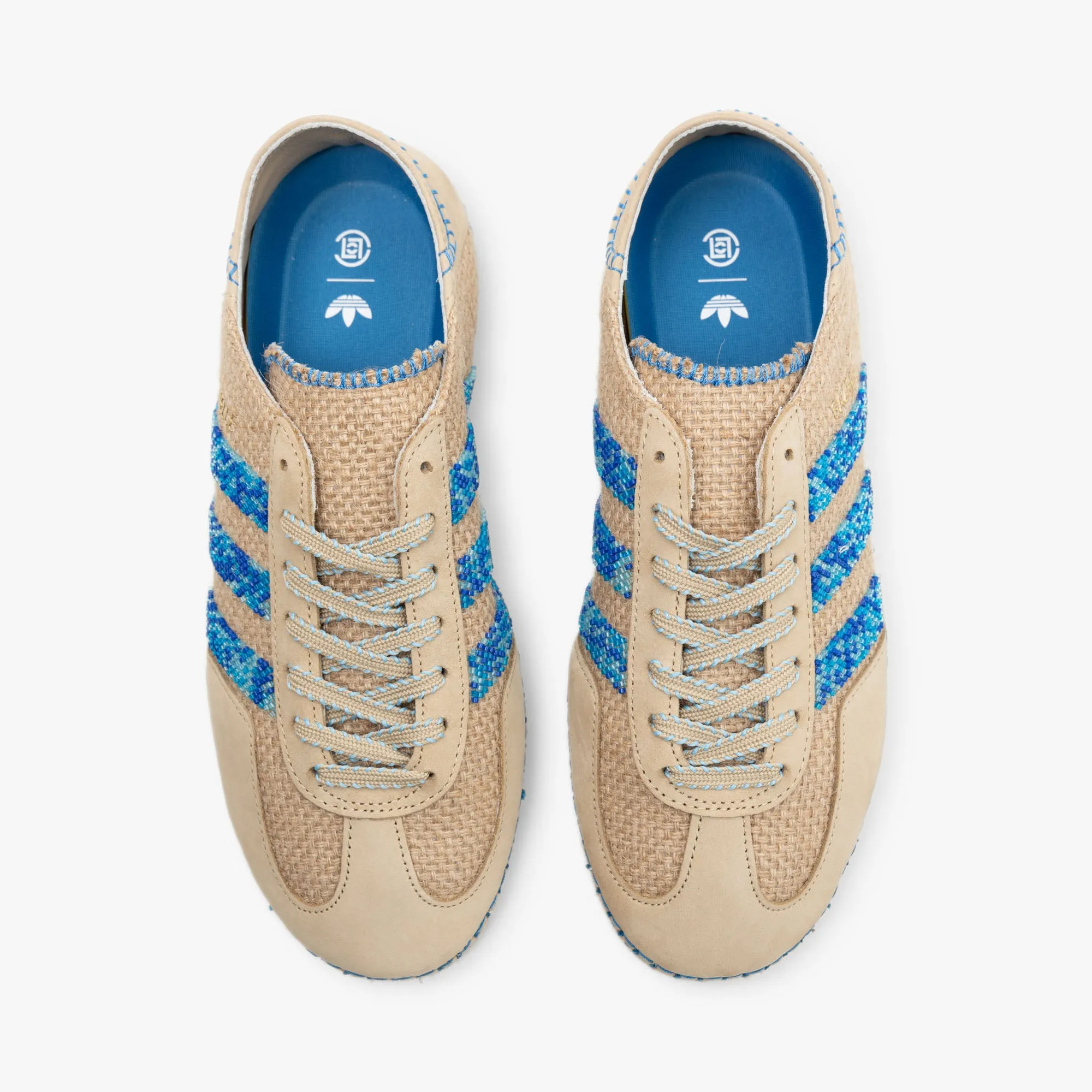 adidas Originals x CLOT Gazelle by Edison Chen Linen Khaki / Light Blue - Bluebird