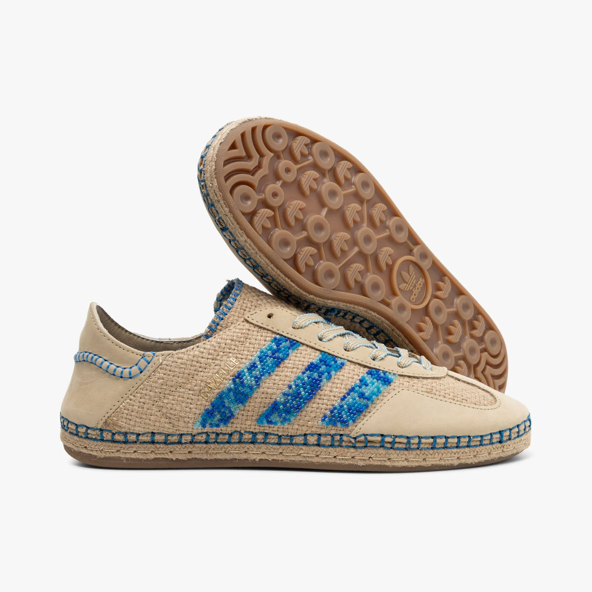 adidas Originals x CLOT Gazelle by Edison Chen Linen Khaki / Light Blue - Bluebird