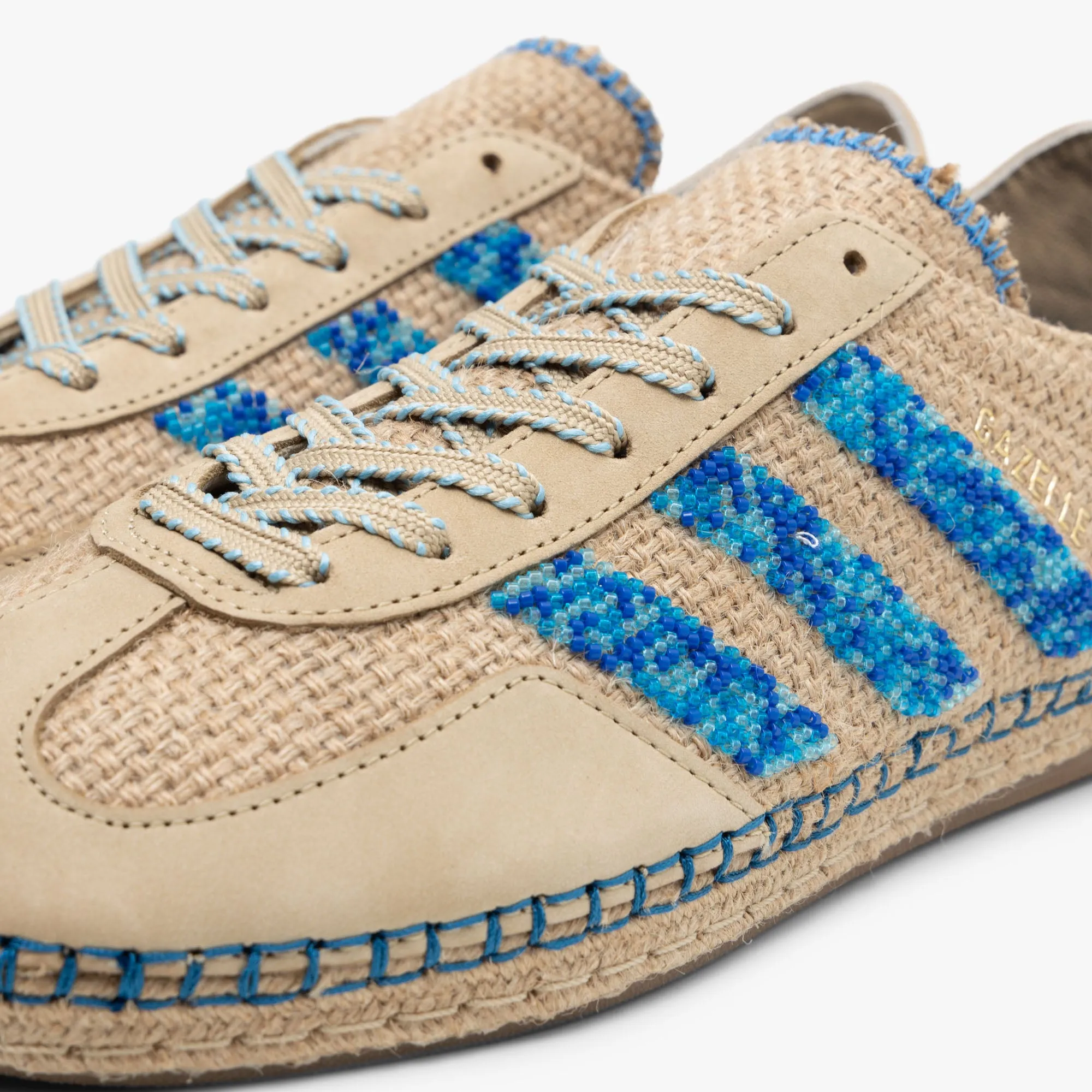 adidas Originals x CLOT Gazelle by Edison Chen Linen Khaki / Light Blue - Bluebird