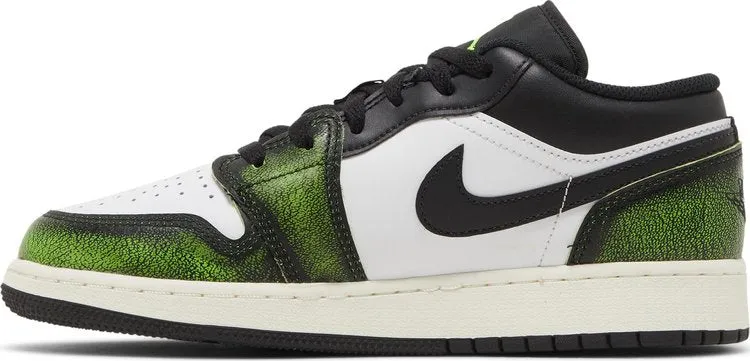 Air Jordan 1 Low SE GS Wear-Away - Electric Green, White