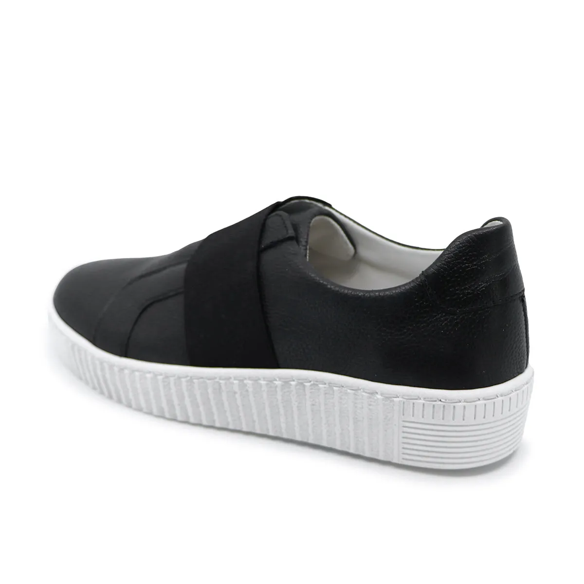 Aisha Black Soft Walking Slip-Ons