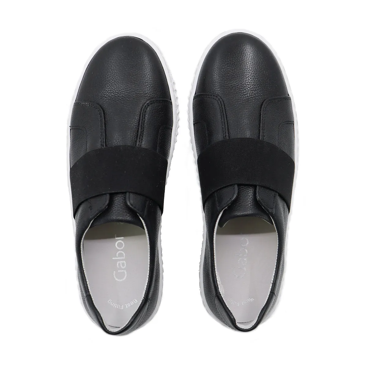 Aisha Black Soft Walking Slip-Ons