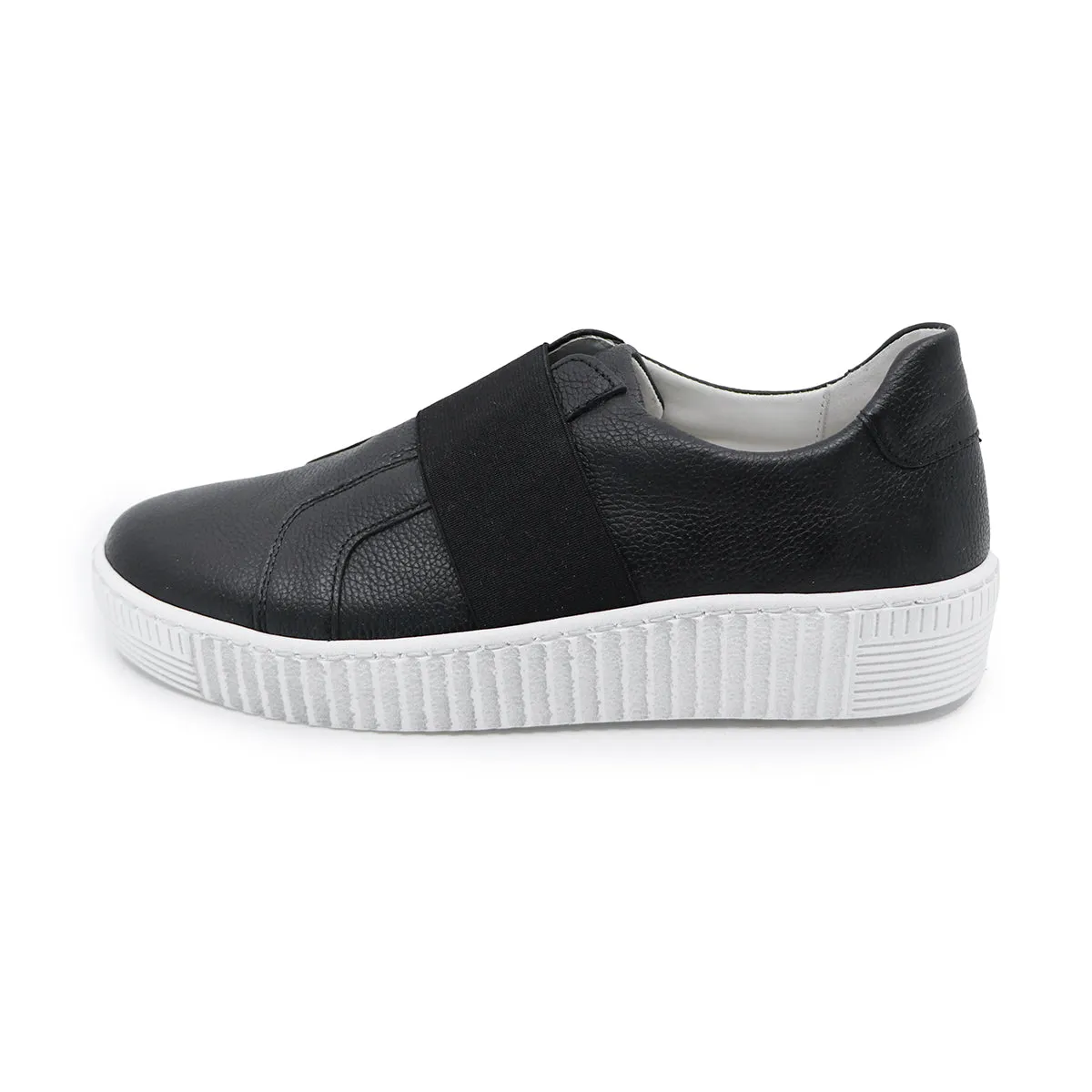 Aisha Black Soft Walking Slip-Ons