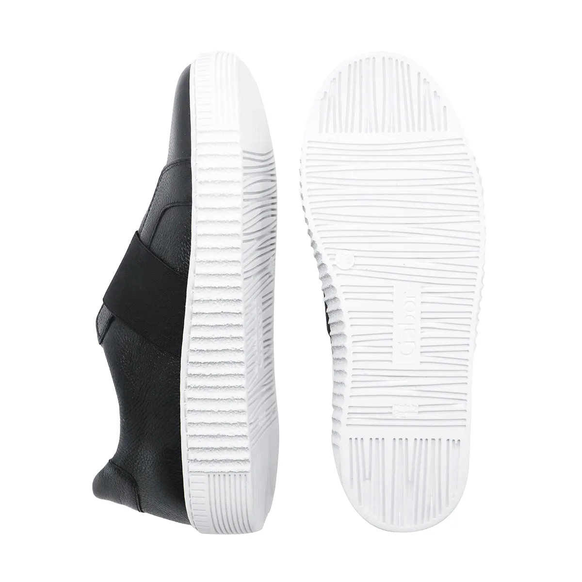 Aisha Black Soft Walking Slip-Ons