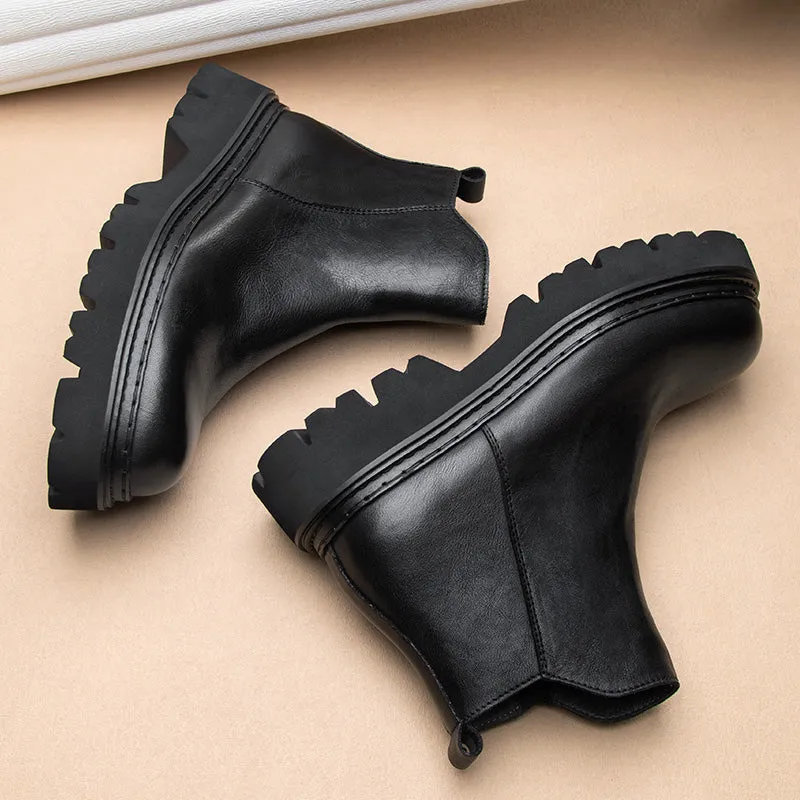 ChicHide Casual Slip-On Ankle Boots