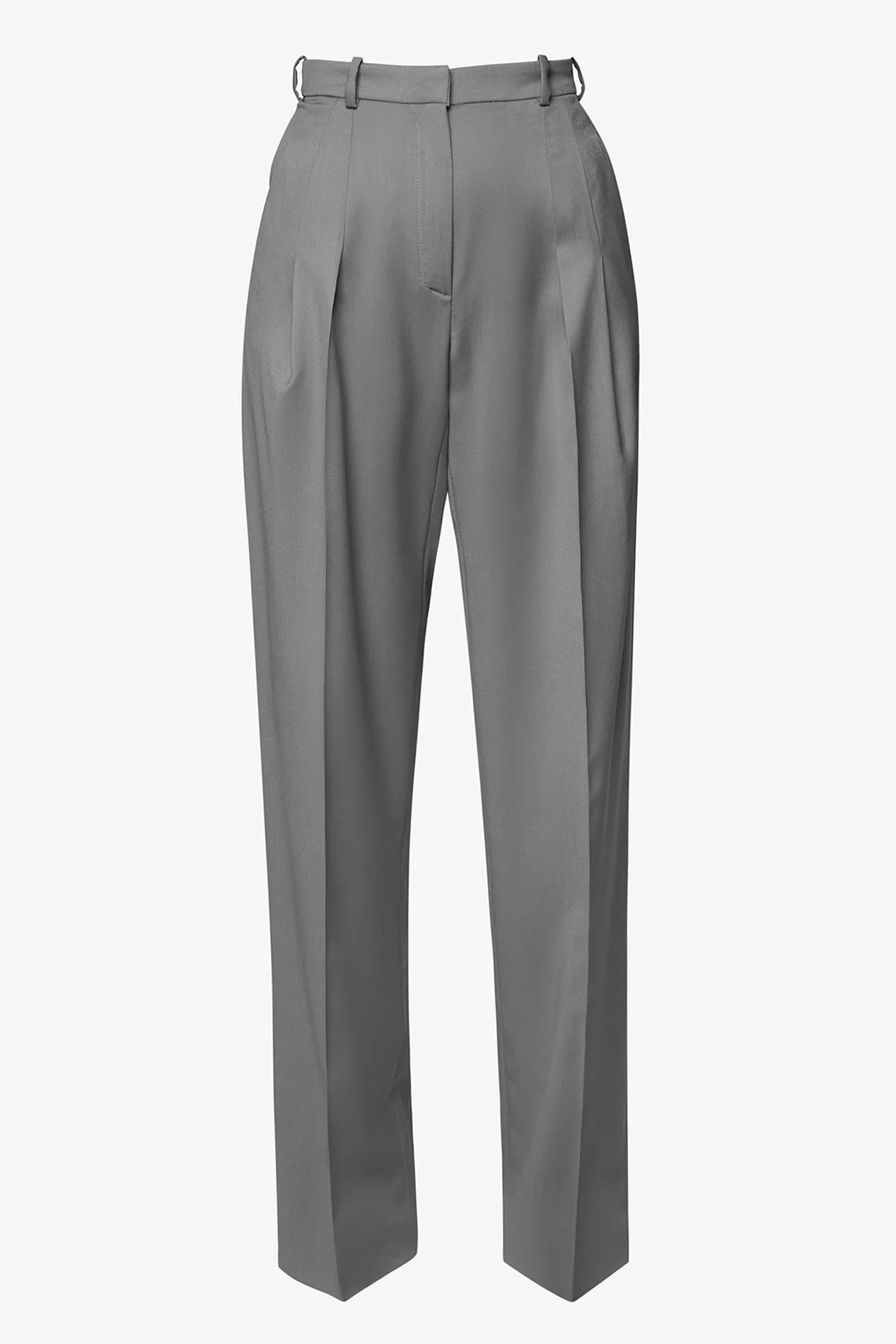 Cosmopolitan Wide Wool Pants in Anthracite