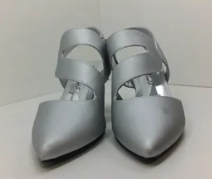 Easy Street Women 31-5479 Open Toe None Heels Silver Size 9.5 Wide Pair of Shoes