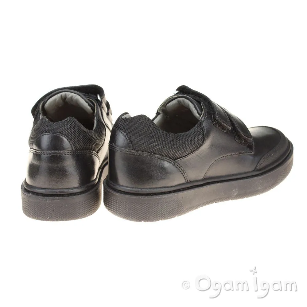 Geox Riddock Boys Black School Shoe