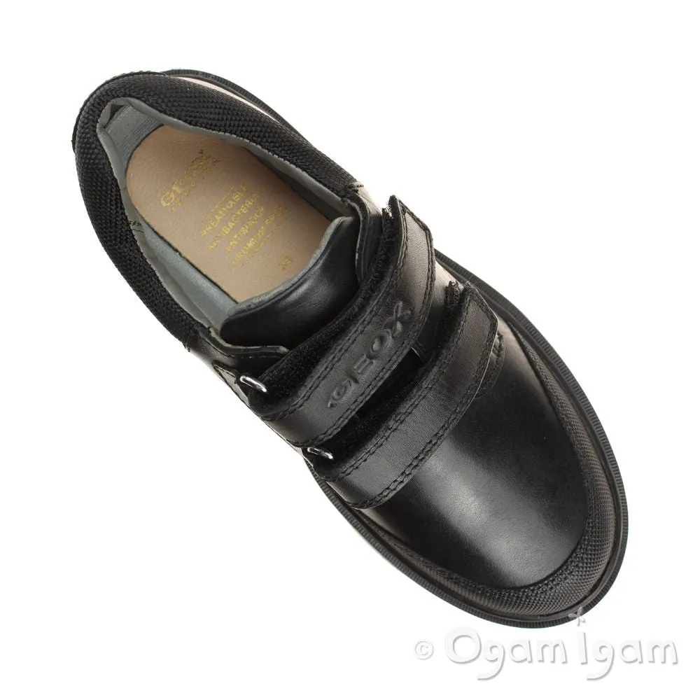 Geox Riddock Boys Black School Shoe