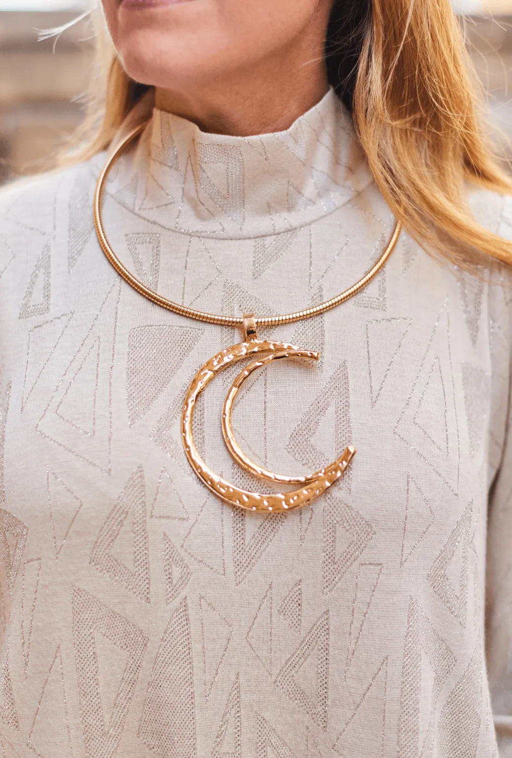 I See the Moon Necklace - Gold