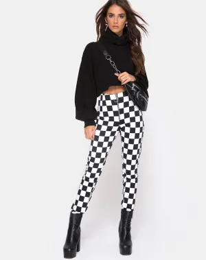 Jolim Trouser in Checker Board Medium B/W