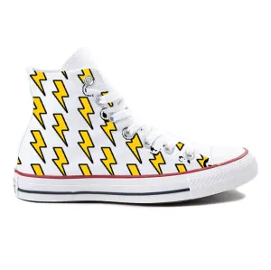 Lightning Bolt White High Tops