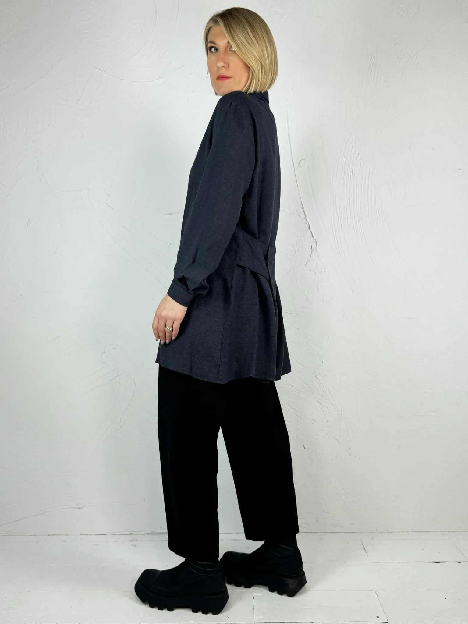 Lurdes Bergada Longline Navy Shirt 430