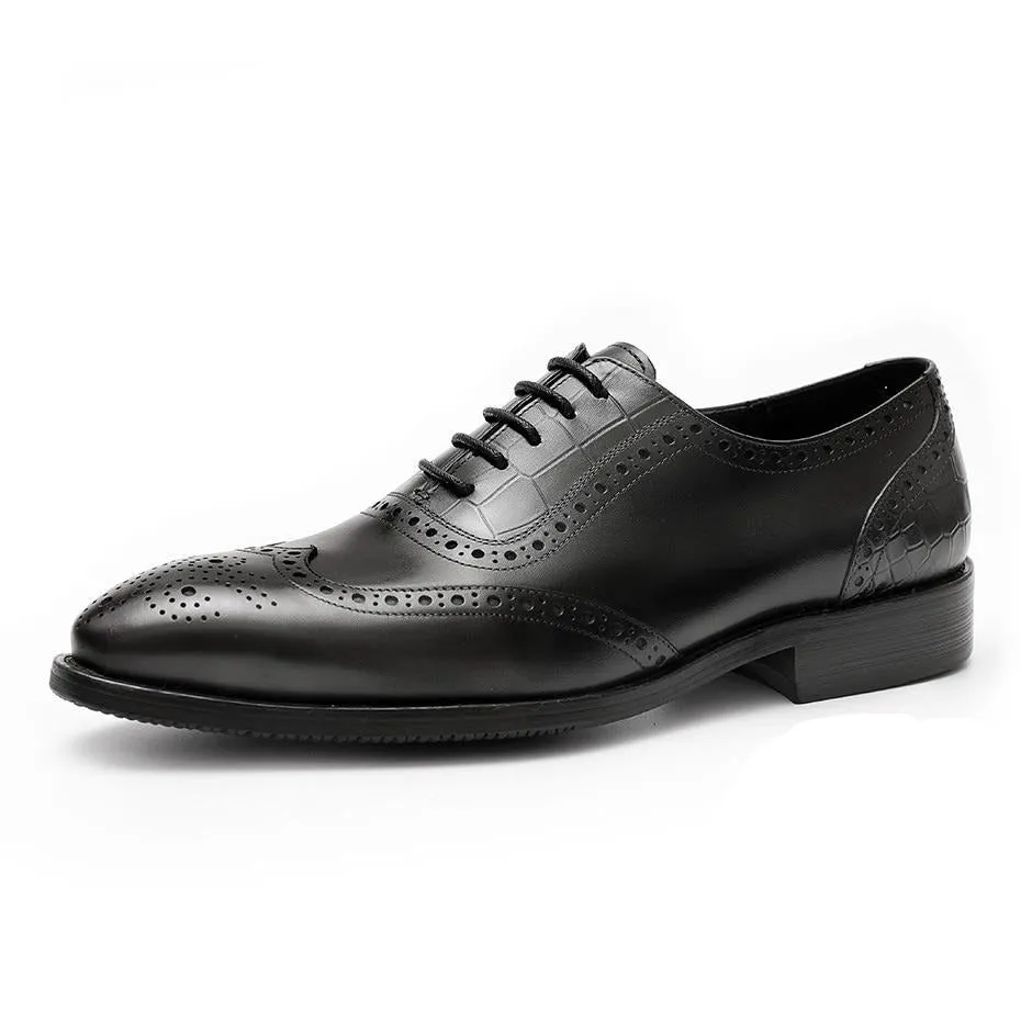 LuxePoint Exotic Pattern Lace Brogue Dress Shoes