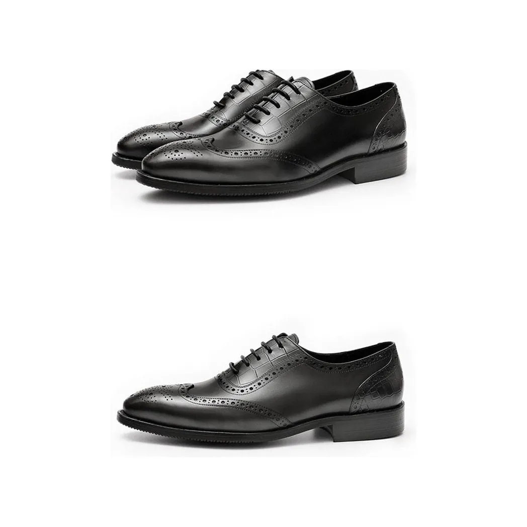 LuxePoint Exotic Pattern Lace Brogue Dress Shoes