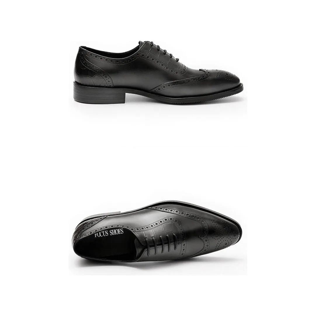 LuxePoint Exotic Pattern Lace Brogue Dress Shoes