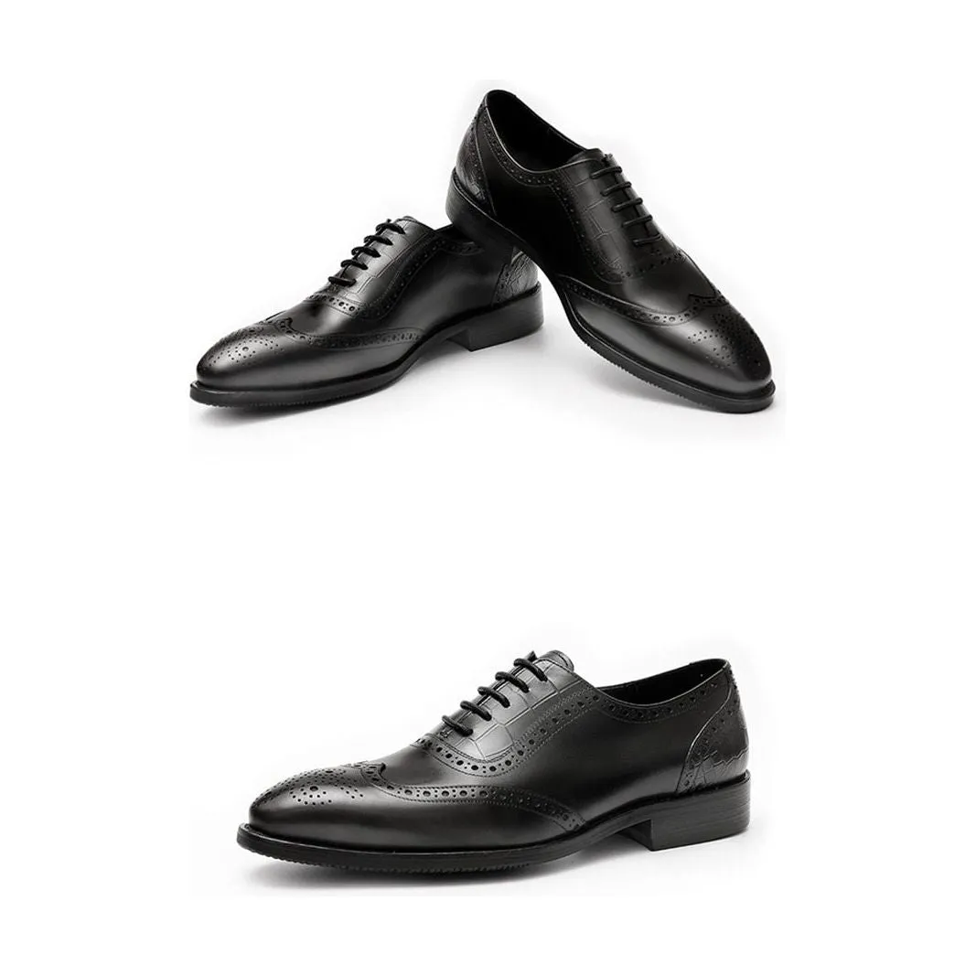 LuxePoint Exotic Pattern Lace Brogue Dress Shoes