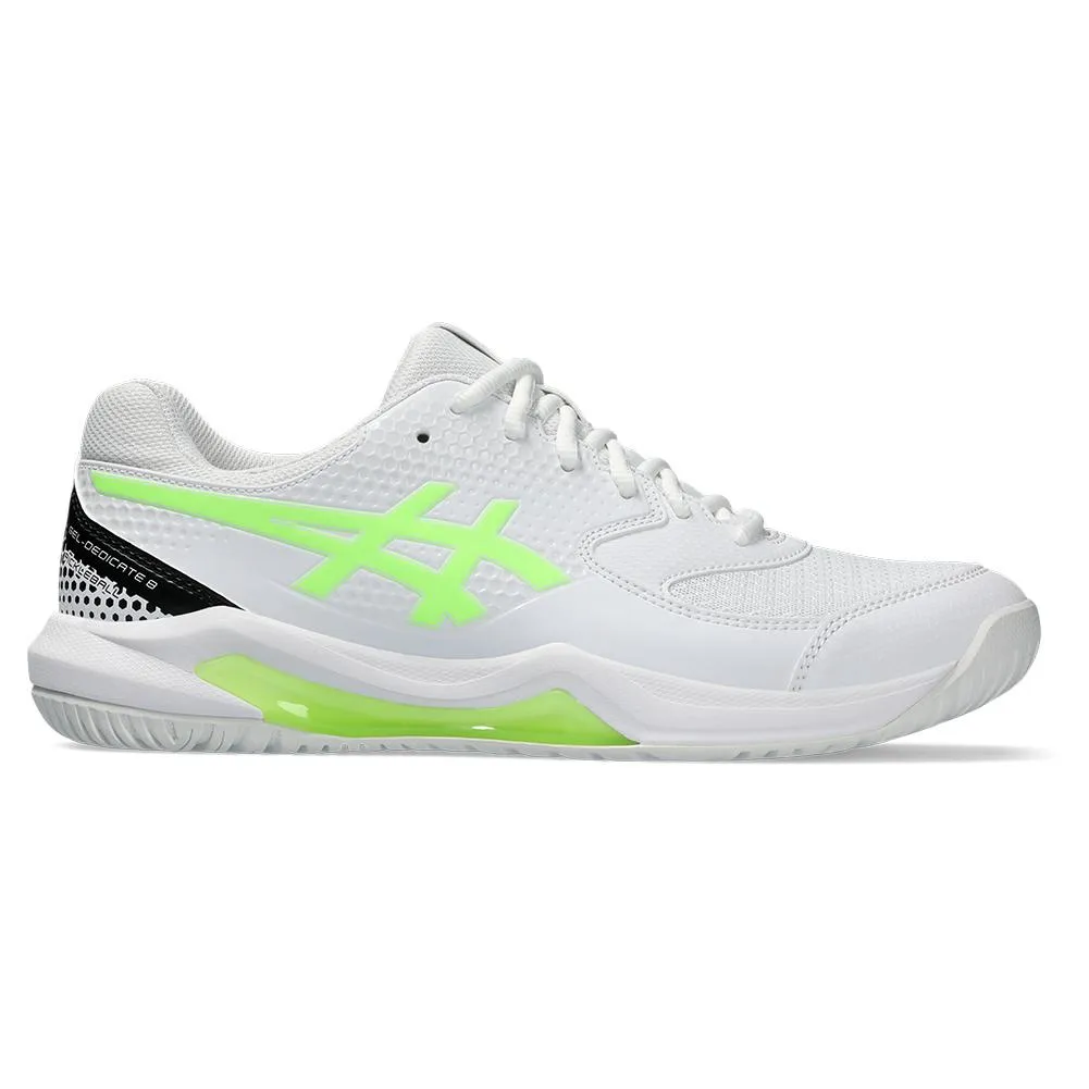 Men's Gel-Dedicate 8 Pickleball Shoes White and Lime Burst