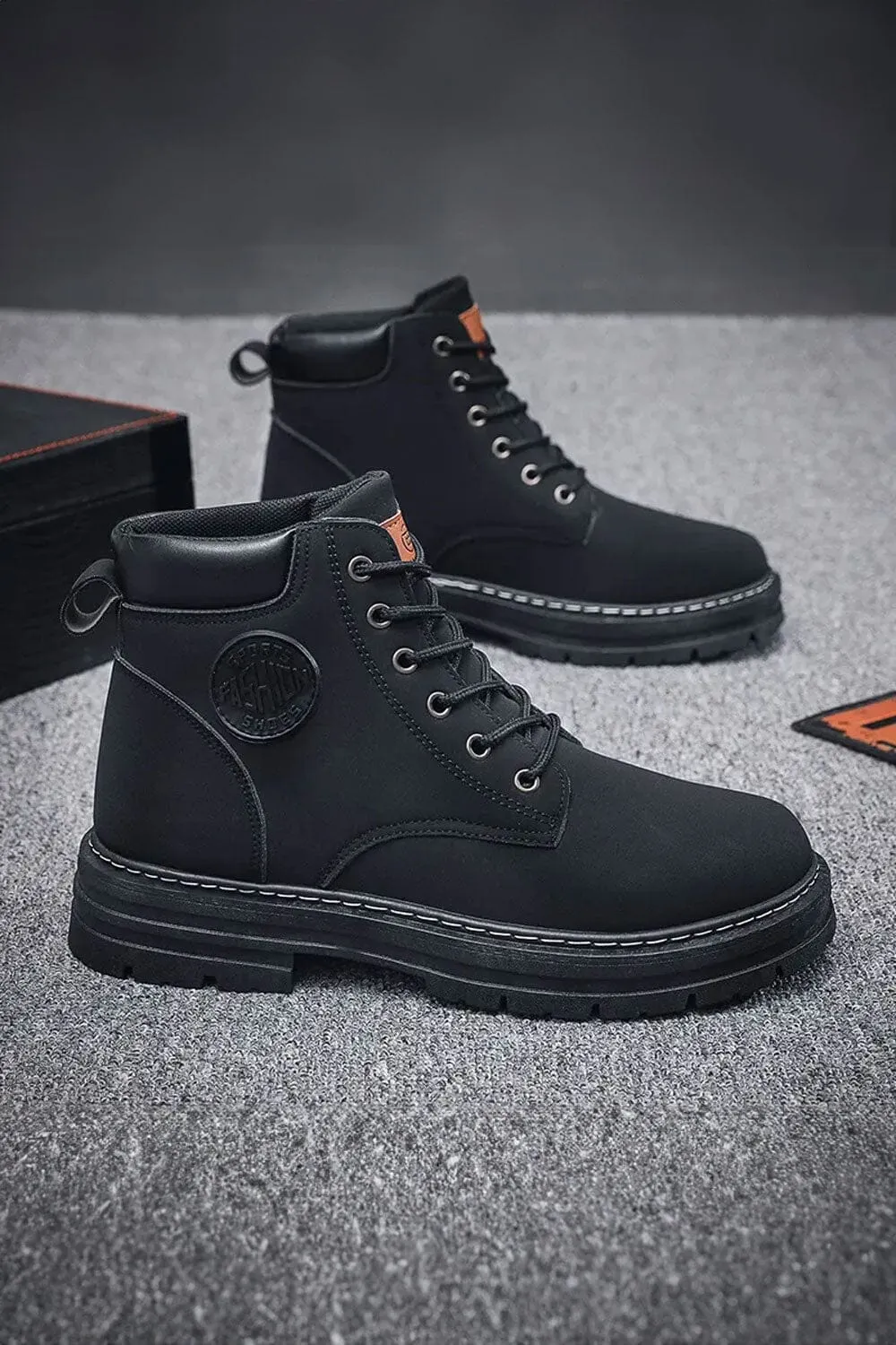 Men's Lace-Up High Top Boots