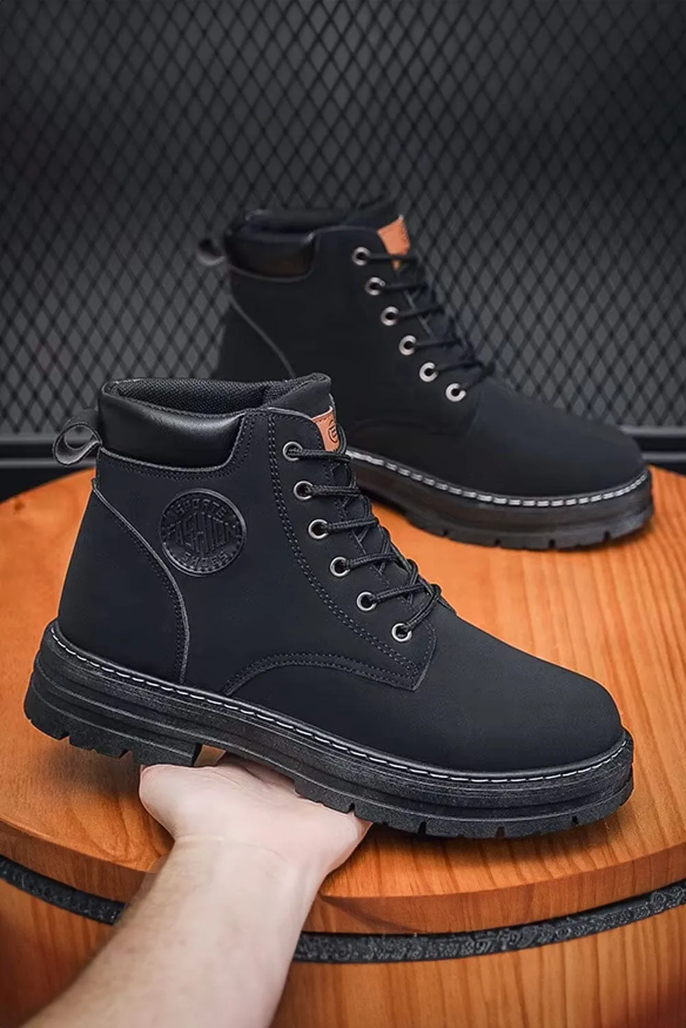 Men's Lace-Up High Top Boots