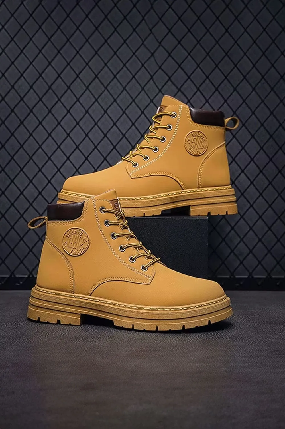 Men's Lace-Up High Top Boots