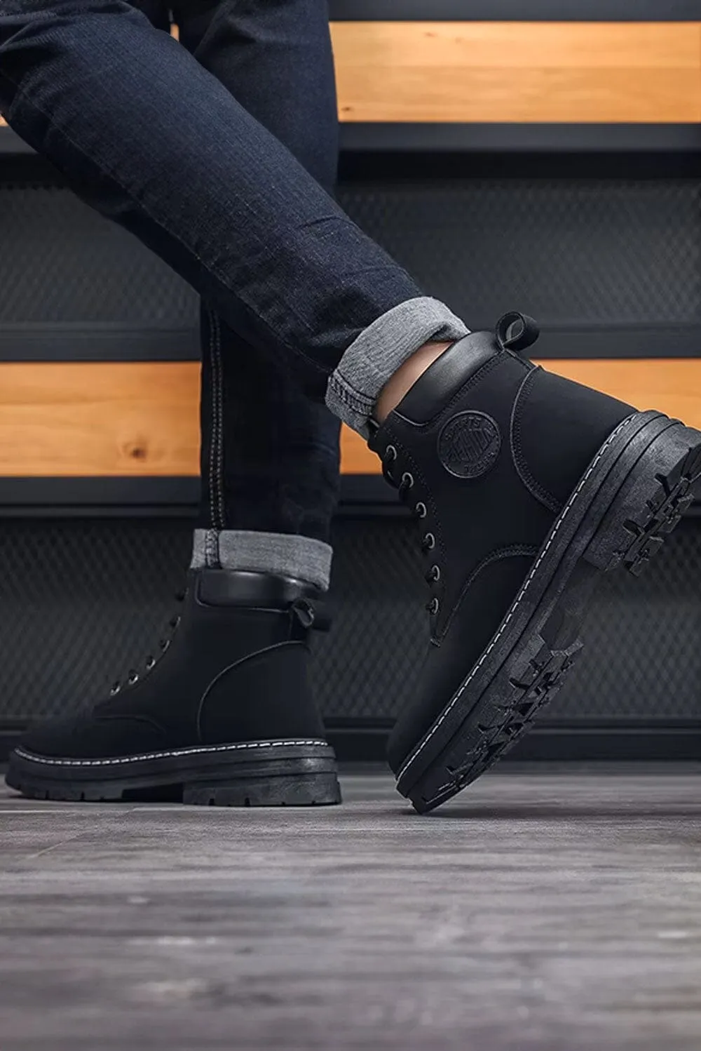 Men's Lace-Up High Top Boots