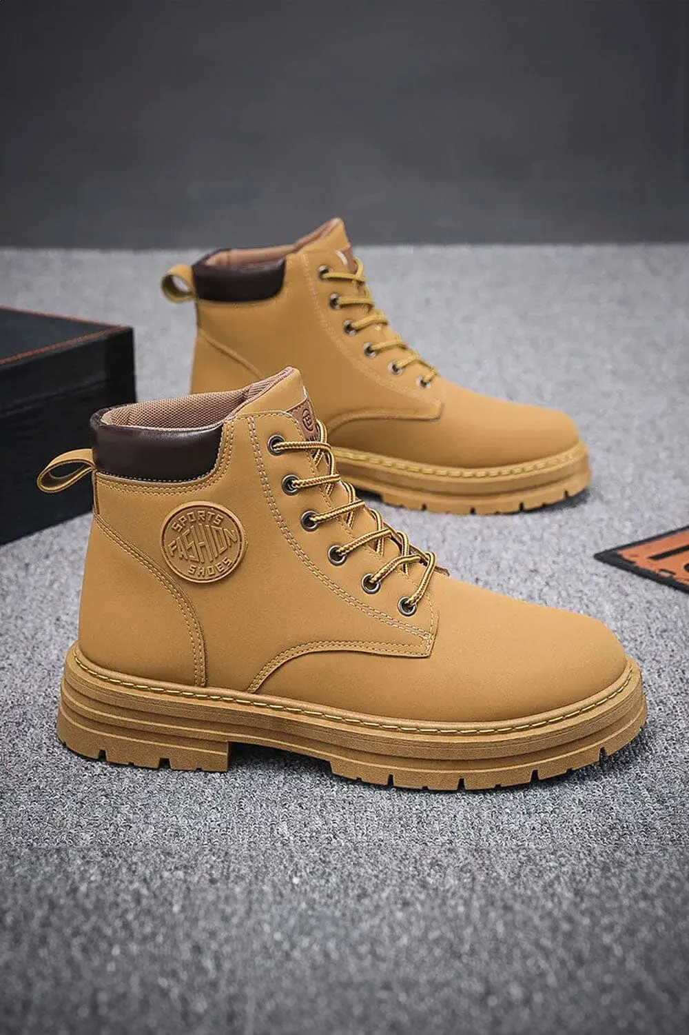 Men's Lace-Up High Top Boots