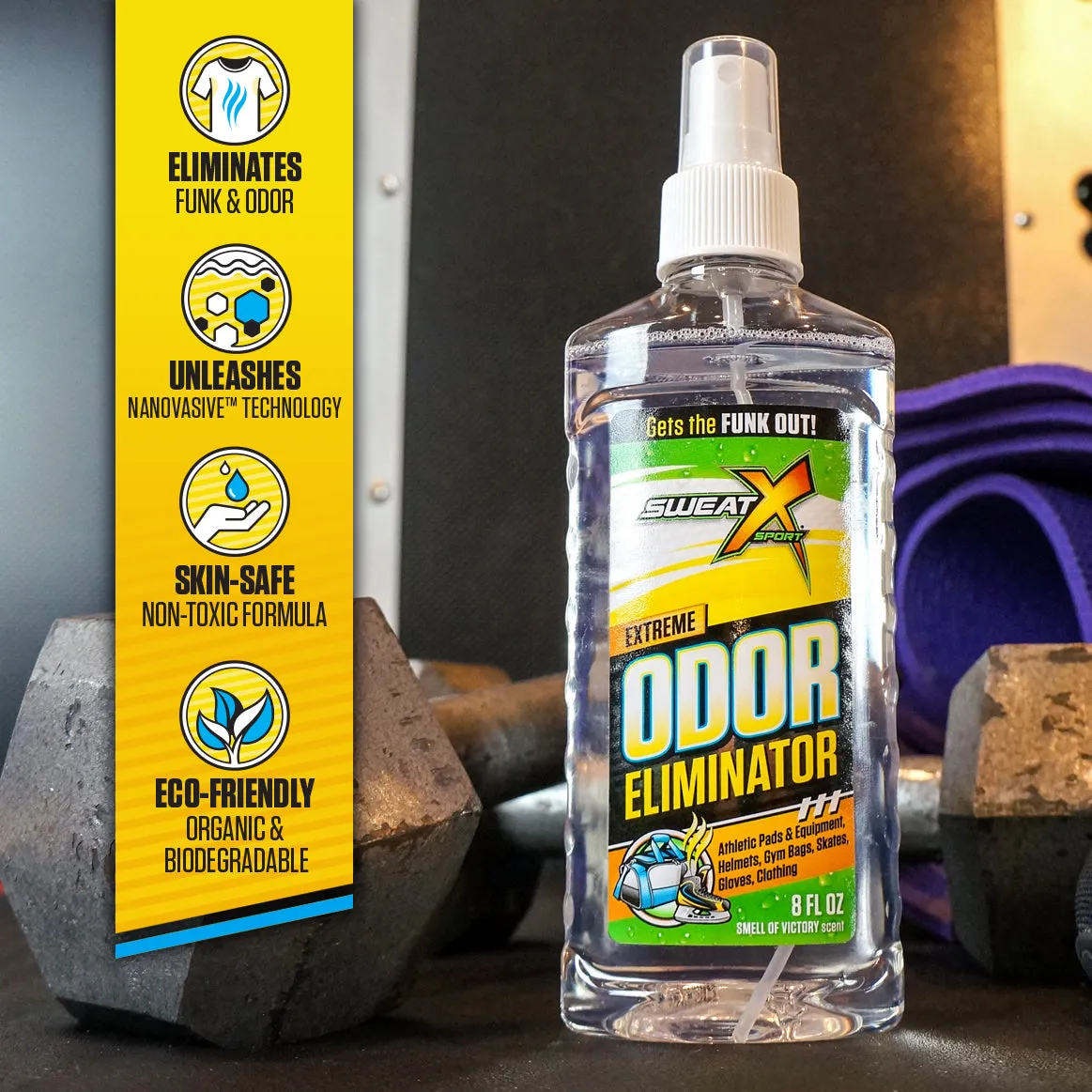 Odor Combo Bundle | Sweat X Extreme Odor Eliminator Spray - 8 oz & 16 oz bottles