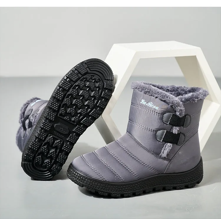 Owlkay Plush Thick Cold Resistant Snow Boots