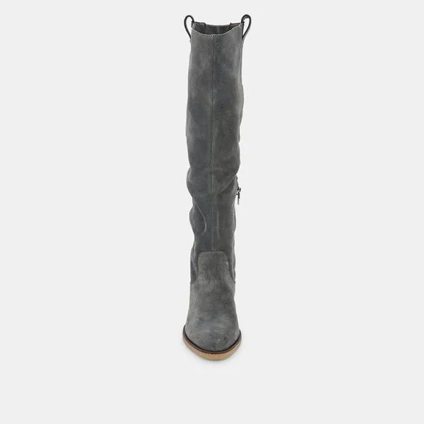 Sarie Suede Knee High Boot | Anthracite Grey