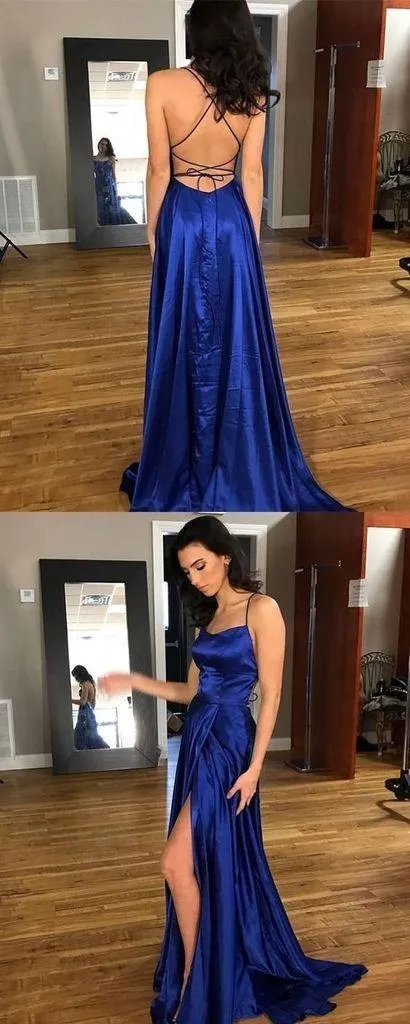 Sexy Simple Design Backless Side Slit Red Prom/Evening Dresses PG560