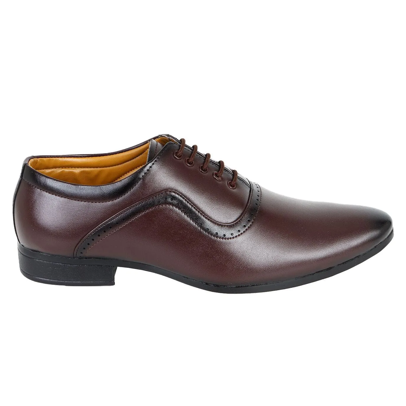 Somugi Brown Lace up Formal Shoes for Men made by Artificial Leather