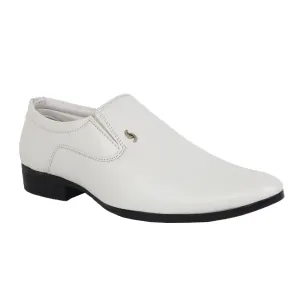 Somugi White Slip on formal Shoes for Men made by Artificial Leather