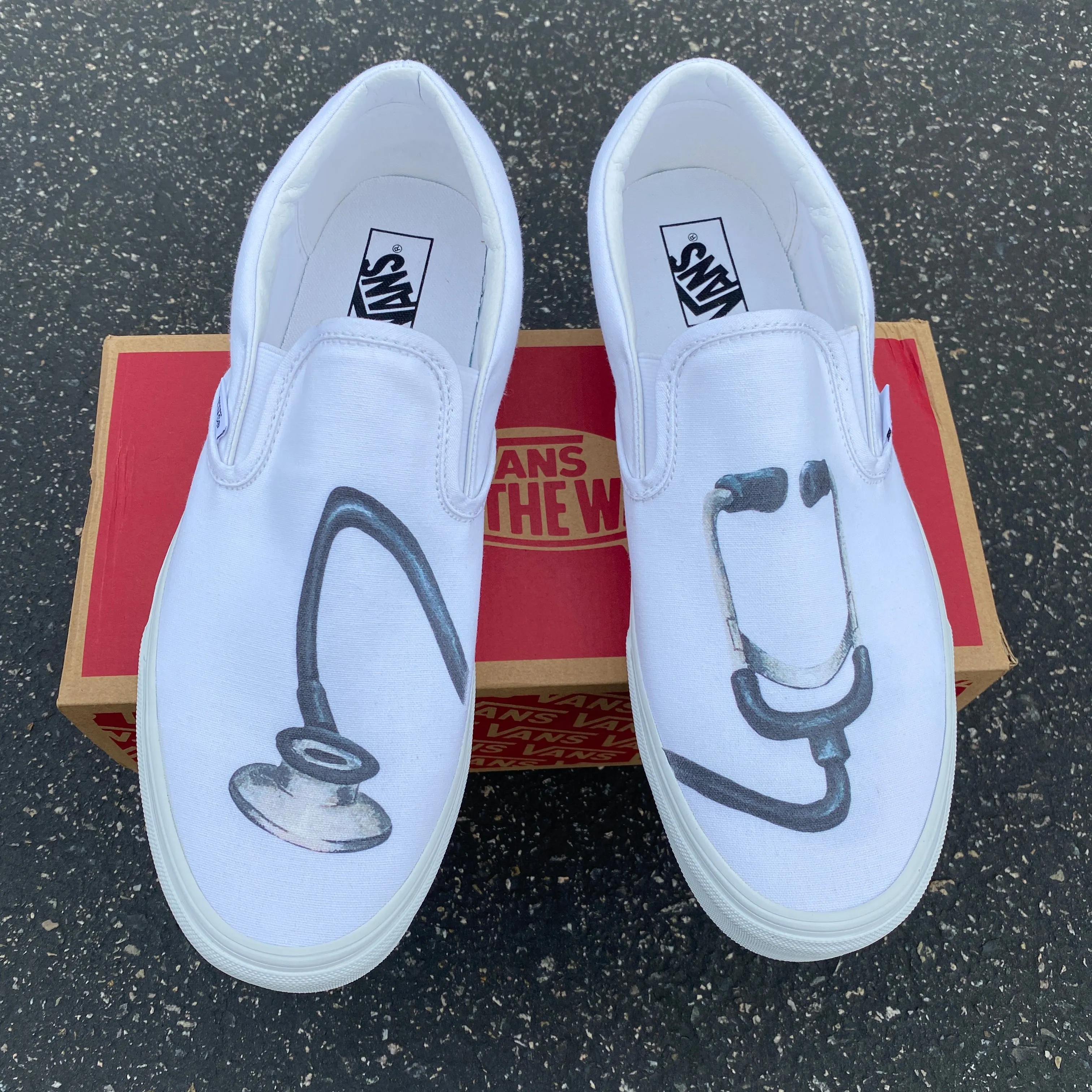 Stethoscope Slip Ons - Doctor Nurse Health Care Shoes