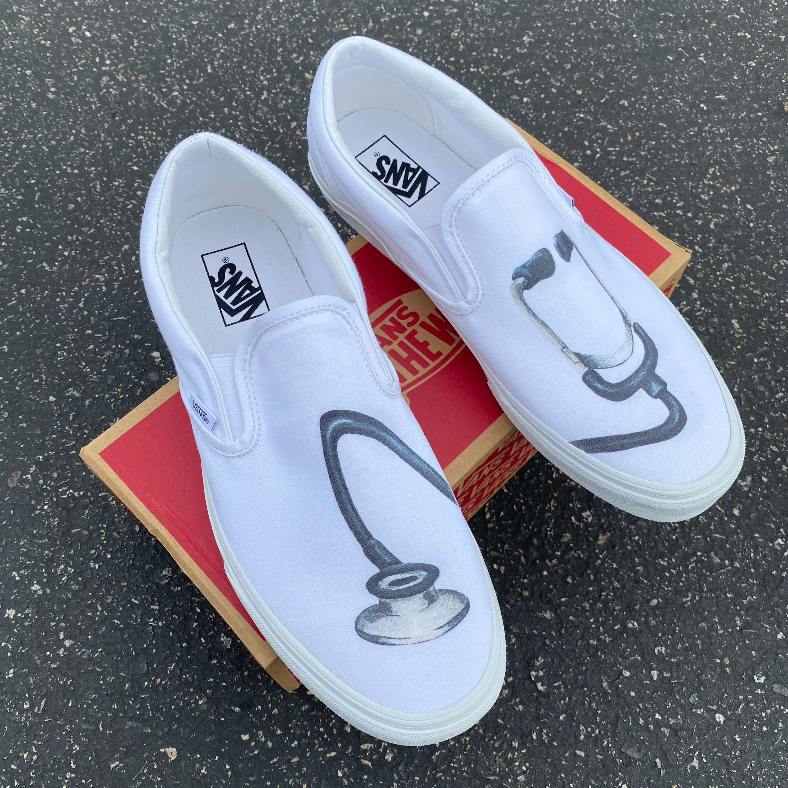 Stethoscope Slip Ons - Doctor Nurse Health Care Shoes