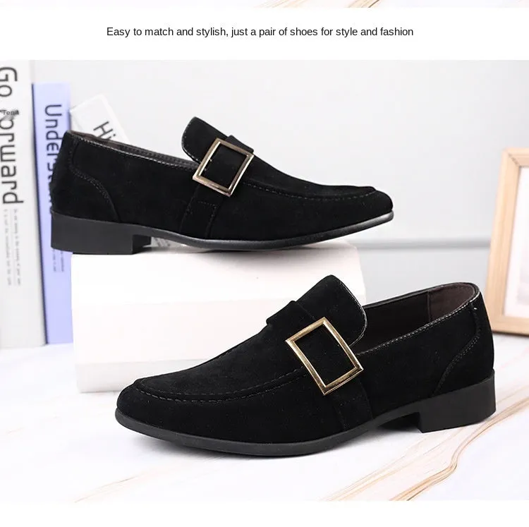 Stylish Square Toe Flock Loafers