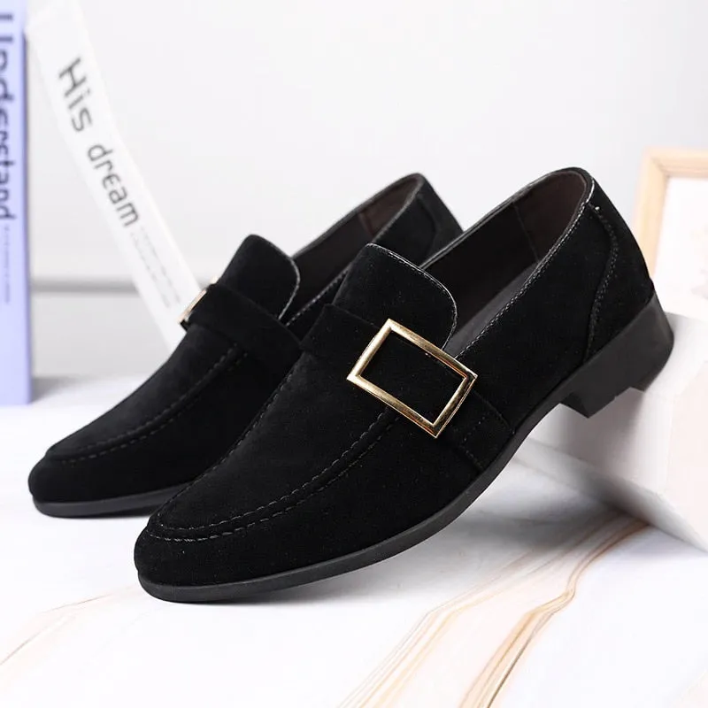 Stylish Square Toe Flock Loafers