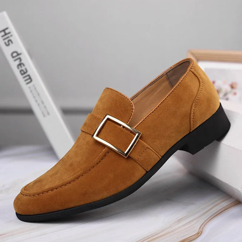 Stylish Square Toe Flock Loafers