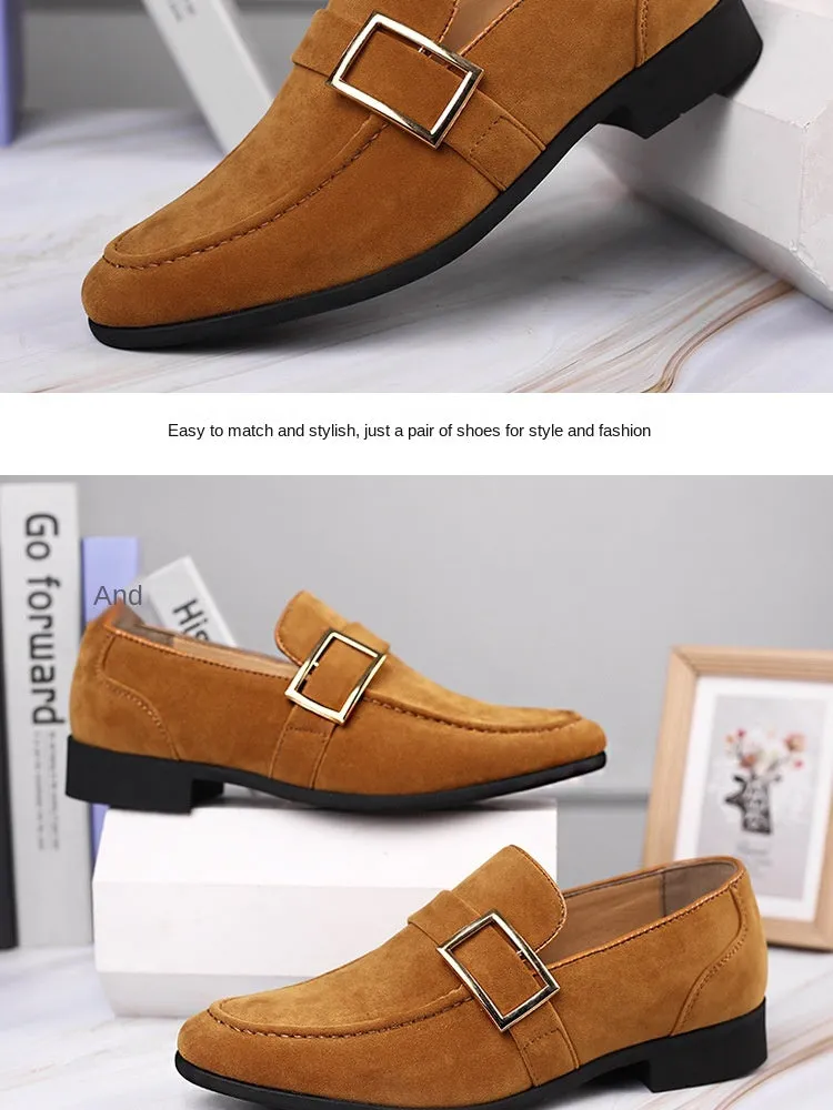 Stylish Square Toe Flock Loafers