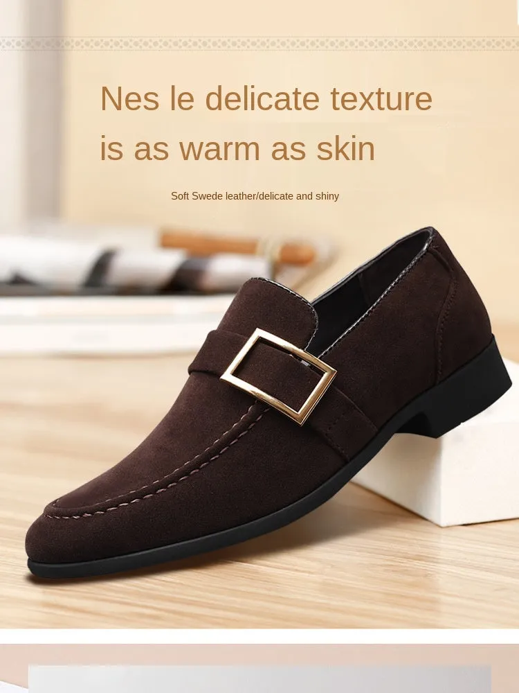 Stylish Square Toe Flock Loafers