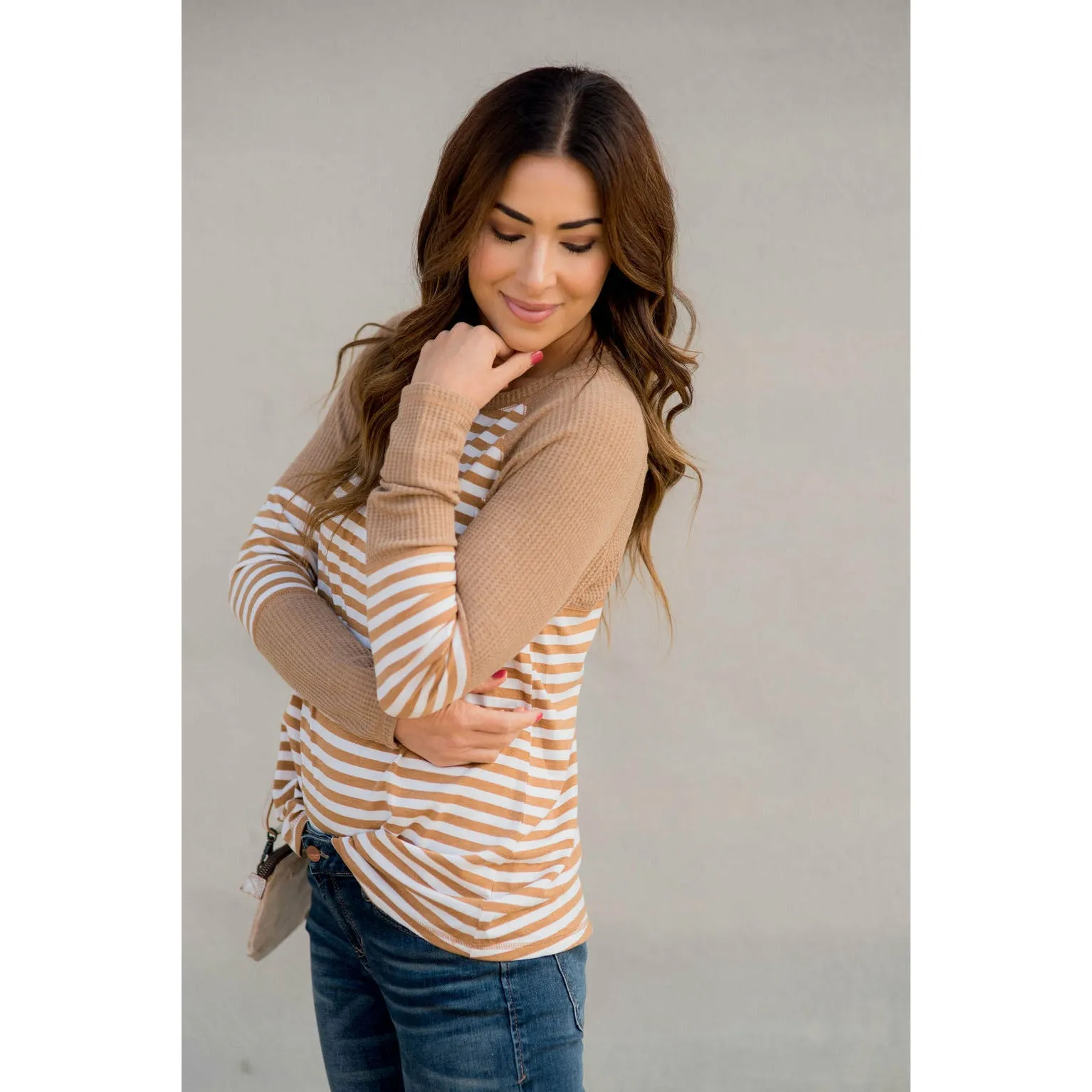 Thermal & Striped Long Sleeve Tee