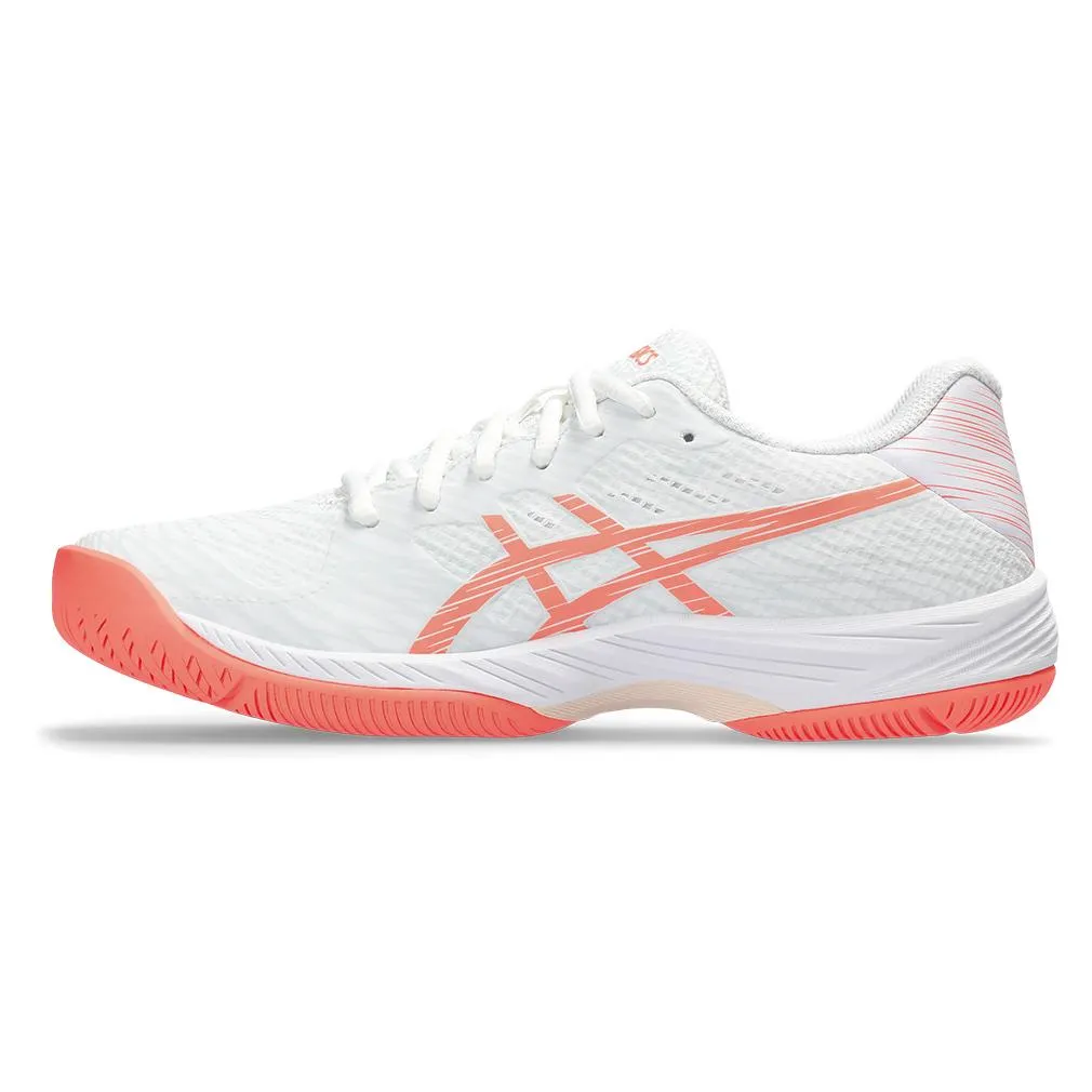 Women's Gel-Game 9 Tennis Shoes White and Sun Coral